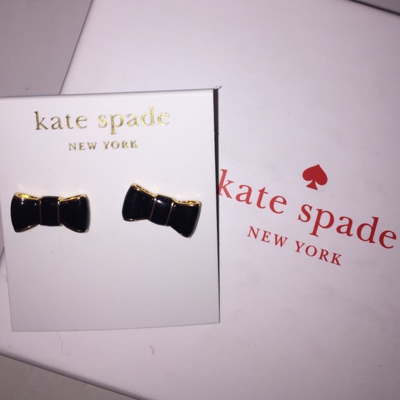 kate spade Jewelry - Kate Spade Black Take A Bow Stud Earrings