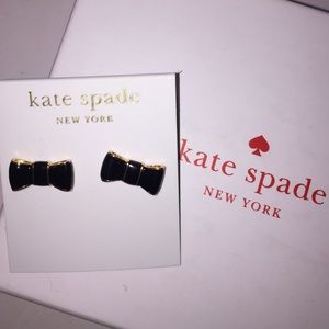 Kate Spade Black Take A Bow Stud Earrings