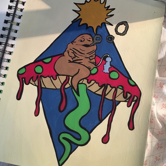 star wars mushroom painting on paper