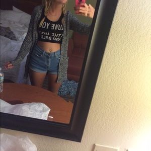 Long Knitted Black and White Cardigan