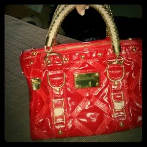 Color Gold and Red small handbag