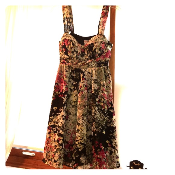 Candie's Lined Floral Bustier Spring Dress