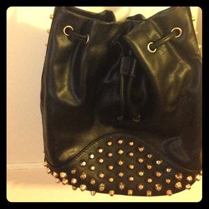 MMS - black purse with gold studs