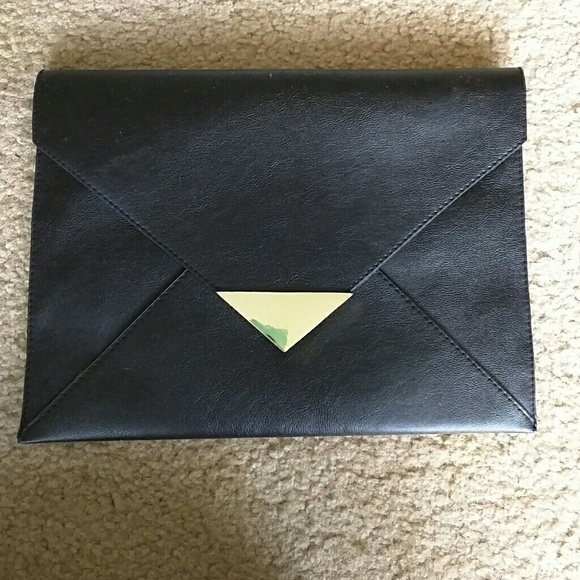 Black and Gold Envelope Clutch