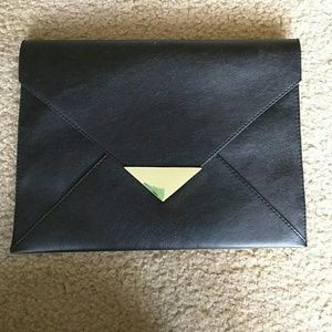Black and Gold Envelope Clutch
