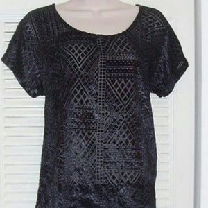 Lucky Brand Velvet Geometric Burnout Shirt