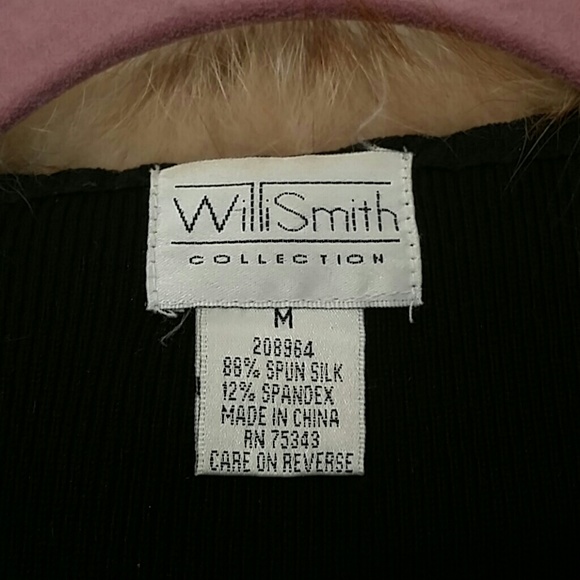 Willi Smith Fur Collar Silk Sweater M - Picture 3 of 14