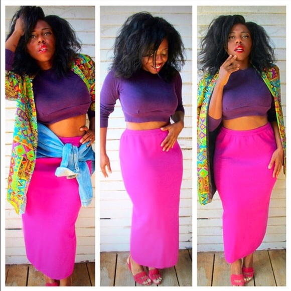 Liz Claiborne Dresses & Skirts - 1 Day Sale! 🎉Magenta lambswool blend Midi skirt!