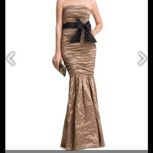 BCBG Tana Metal Taffeta Evening Gown