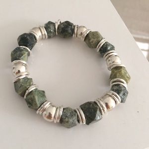 Green Andes  and Silver 825 Bracelet