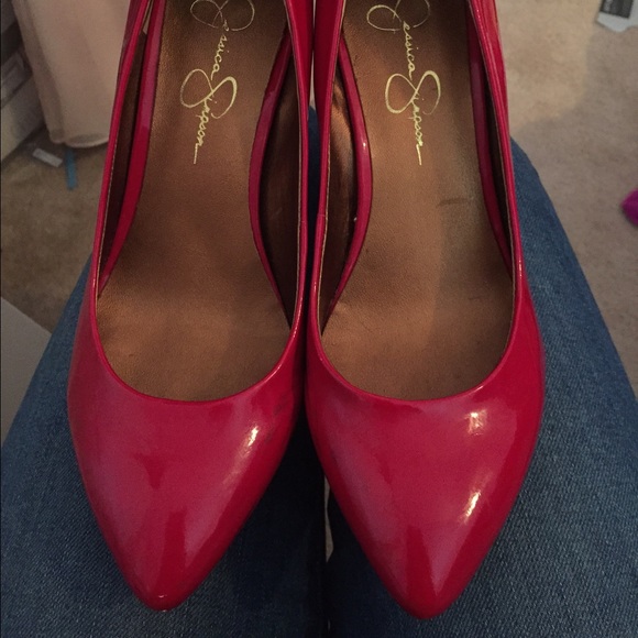 Red Jessica Simpson heels