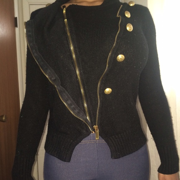 Armani Exchange black with gold zipper jacket - Picture 2 of 4