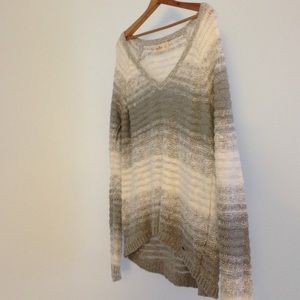 Grey and white knit sweater