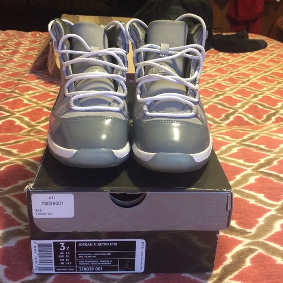 Cool grey 11s size 3y