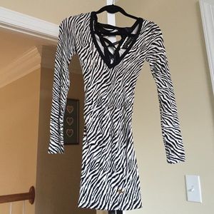 Zebra print sweater dress