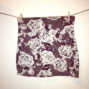 Black and white rose skirt