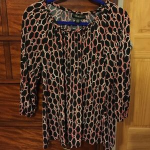 ❌BUNDLED❌Black red blouse with braided neckline