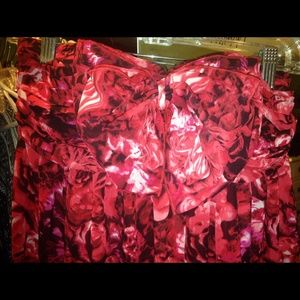 Red and black rose maxi dress