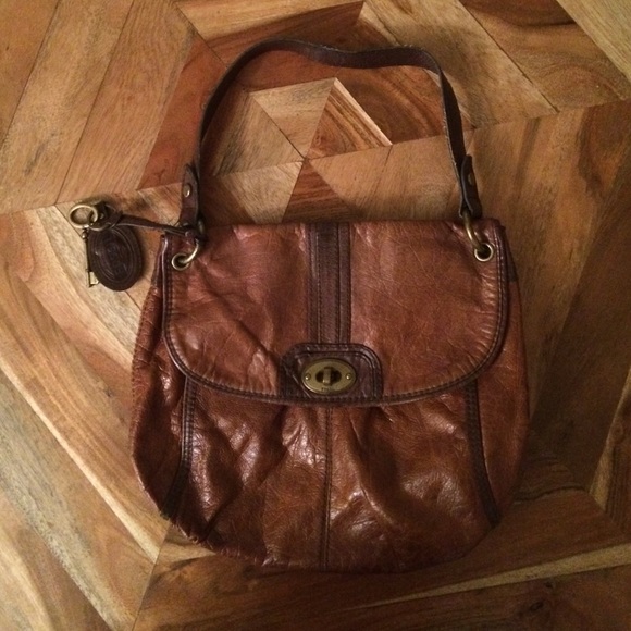 Cognac Fossil leather bag