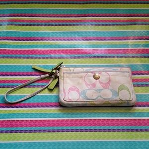 Rainbow coach wristlet