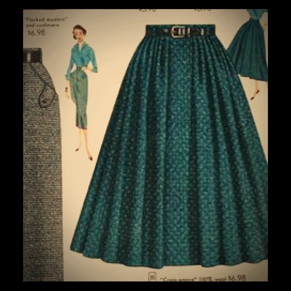 Vintage Skirt. Midi skirt . Skater Skirt