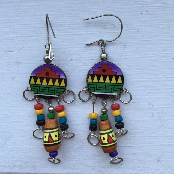 Aztec earrings - Picture 2 of 2