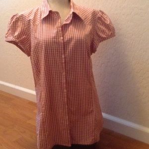 Red checkered blouse by Old Navy.