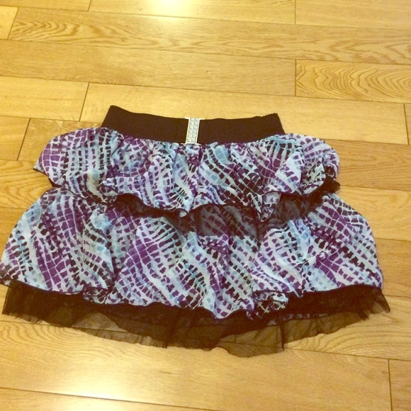 Printed Ruffle Chiffon Skirt
