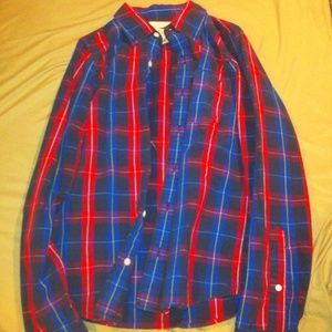 Hollister men's medium plaid shirt