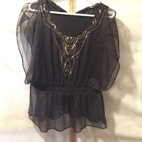 Black Sequence Blouse
