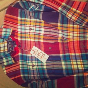 Medium American eagle plaid shirt
