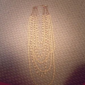 Multi-layered pearl necklace