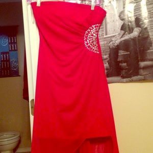 Red elegant evening dress