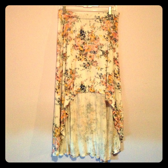 Floral high low skirt