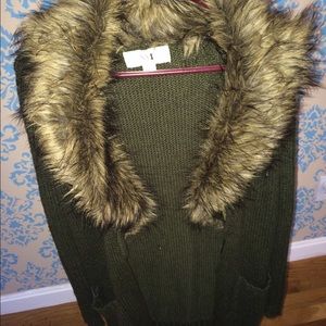 Fur lined sweater
