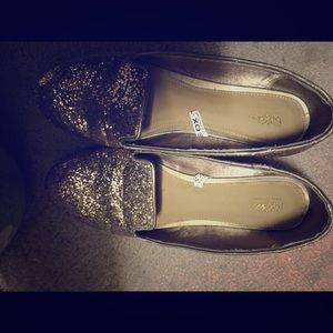 Gold glitter flats!