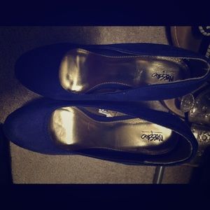 Royal blue wedges. Never worn!
