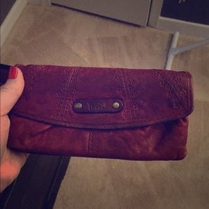Red fossil wallet