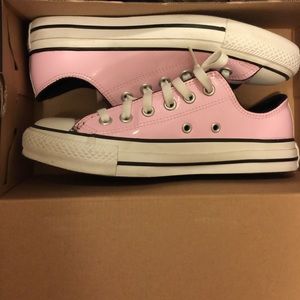 Pink pleather Converse Chucks