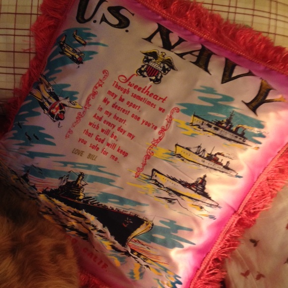 Vintage US Navy Sweetheart Pillow