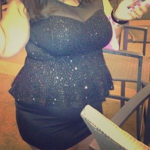 💗little black peplum dress💗