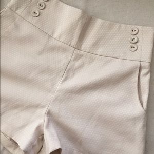 Cream high waisted shorts with pockets