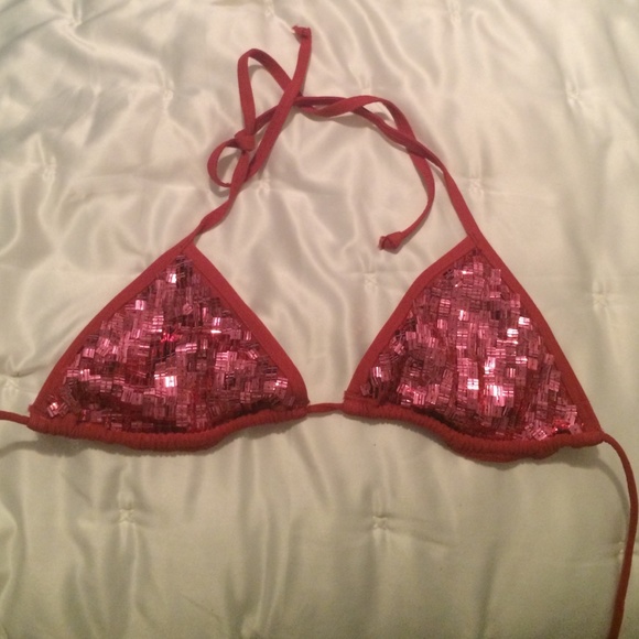 Victoria's Secret pink sequence bikini top
