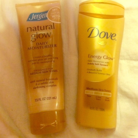 Jergens and dove self tanner