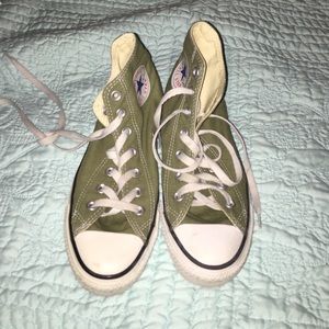Green high top converse