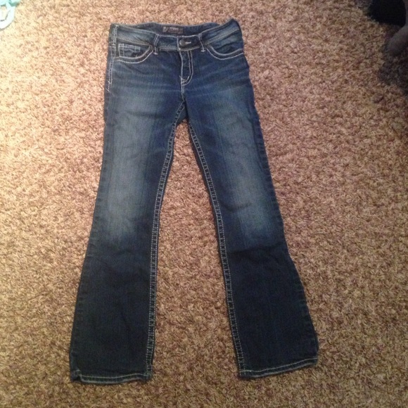 Worn maybe twice! New silver boot cut jeans(: