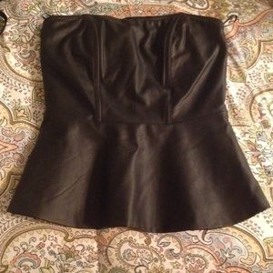 Express faux leather tube top/peplum