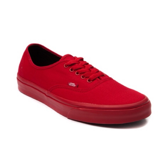 Red monochrome vans womens 7
