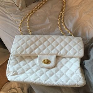Quilted large shoulder bag