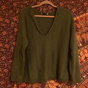 Army green oversized sweater